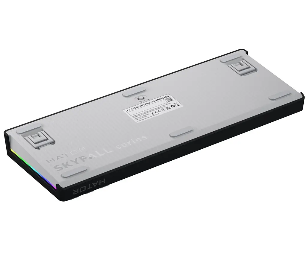 Клавіатура ігрова механічна HATOR HTK-3160-UA Skyfall 65 Wireless Aurum Sterling Switch USB, 2,4 ГГц, BT 5.3 Black-White - фото 6