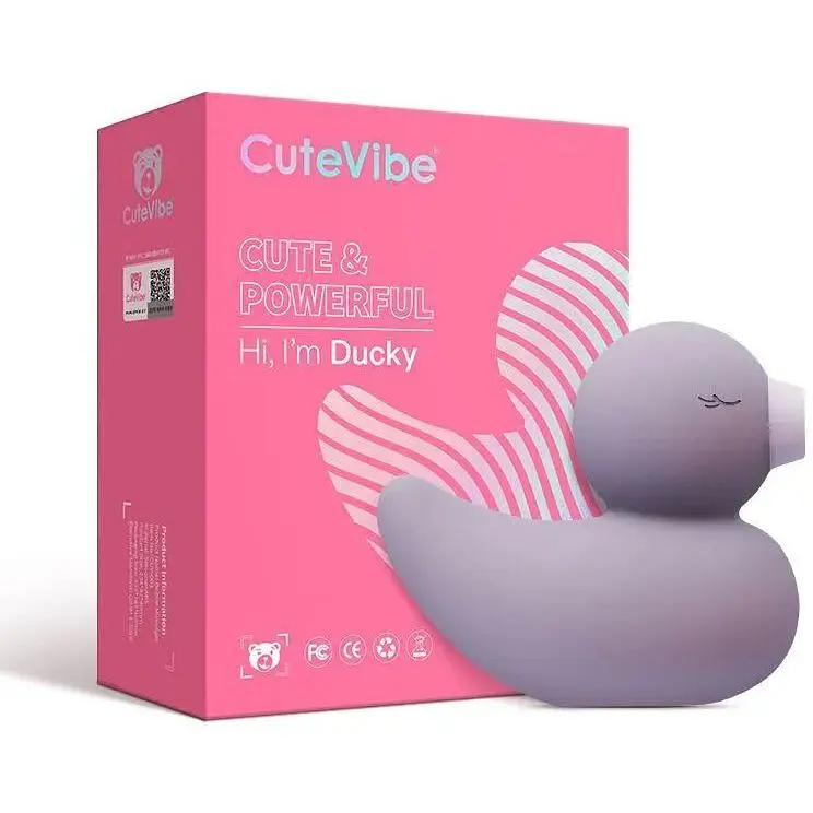 Вакуумний вібратор-качечка CuteVibe Ducky Grey - фото 4