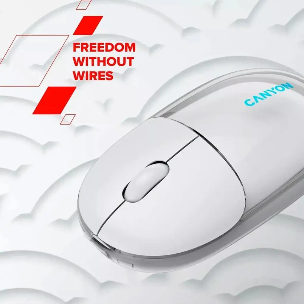 Мышь Canyon OnClick 24 BT/ Wireless Transparent/White (CNS-CMSW24W) - фото 10