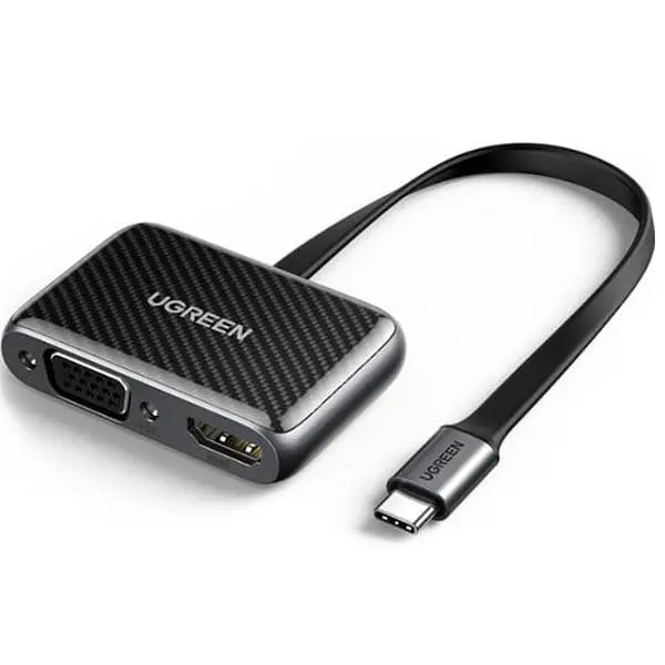 Перехідник Ugreen USB2.0 to HDMI+VGA (HDMI 1.4b 3D/4K*2K30Hz+VGA 1080P60Hz CM303) black (70549)