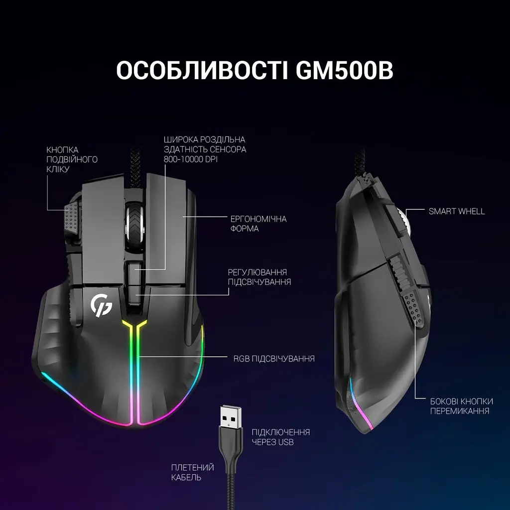 Миша GamePro GM500 Black [128903] - фото 11