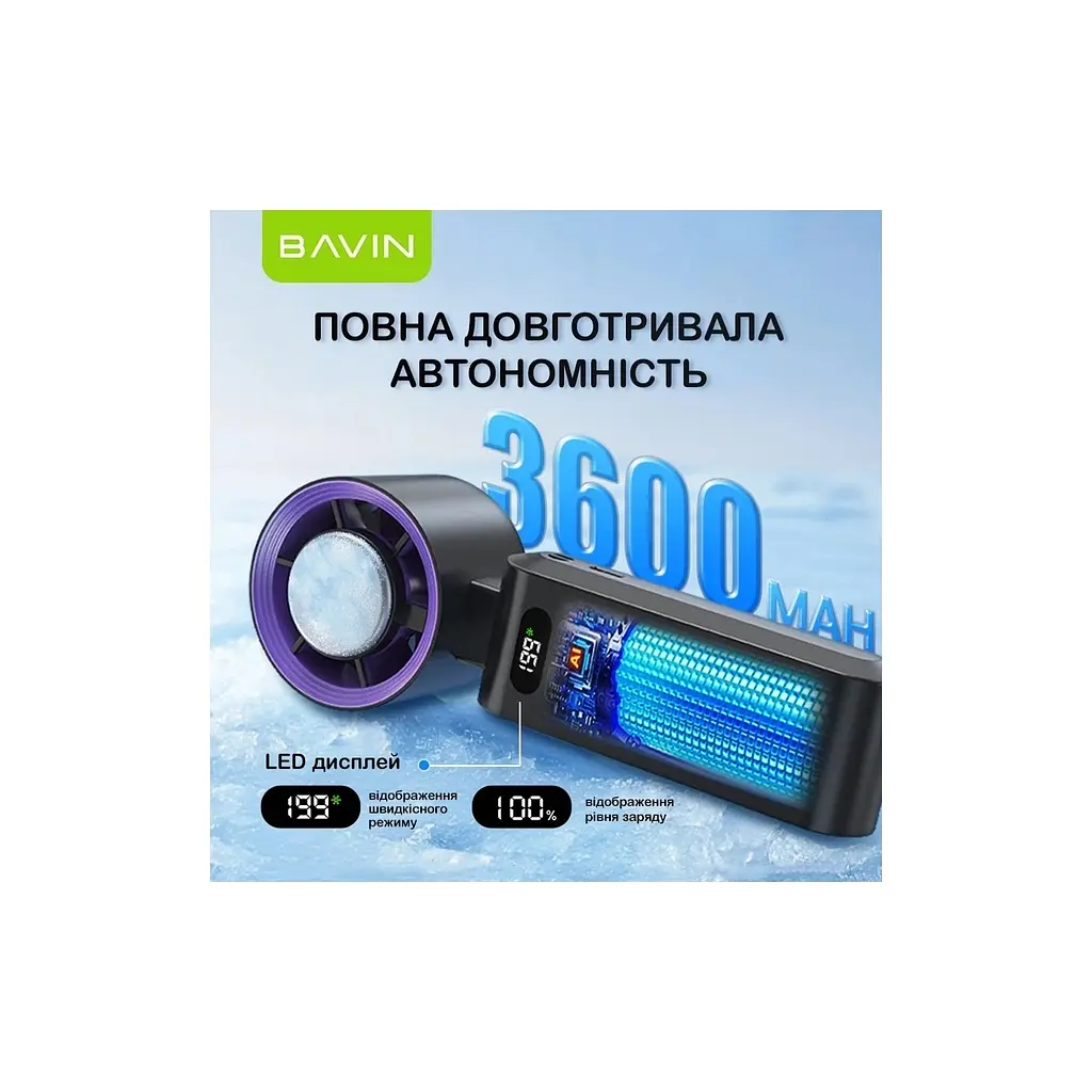 Вентилятор BAVIN BF-004 ICE CUBE TURBO FUN 10000RPM Violet (BF-004 VL) - фото 6