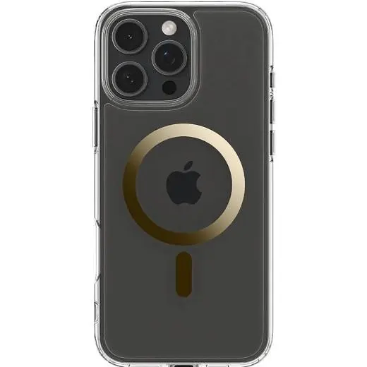 Прозорий чохол Spigen Ultra Hybrid MagSafe Gold для iPhone 16 Pro (ACS08132) - фото 5