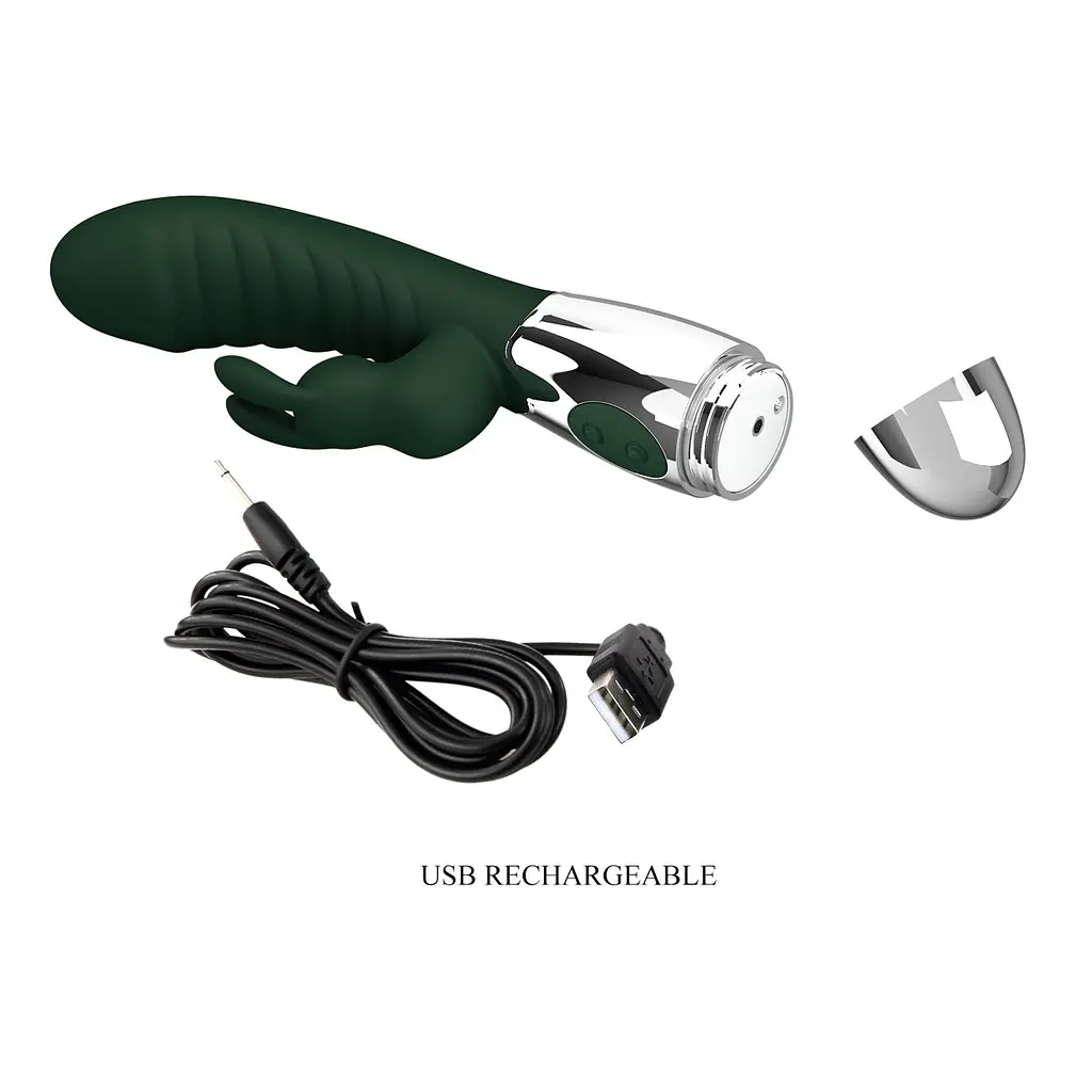 Вибратор-кролик Pretty Love Naughty Bunny 19.8 см (зеленый) - фото 8