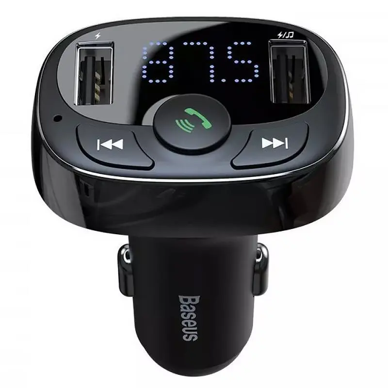АЗП FM модулятор Baseus S-09A 10W (2USB-A) (CCMT) Black - фото 2