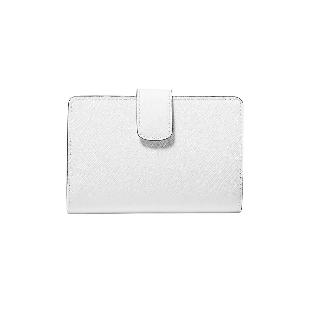 Жіночий шкіряний гаманець MICHAEL KORS Medium Crossgrain, білий - фото 3
