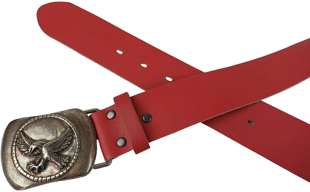 Жіночий шкіряний ремінь Vanzetti RMT273 з вінтажною пряжкою 4 см Червоний - фото 4