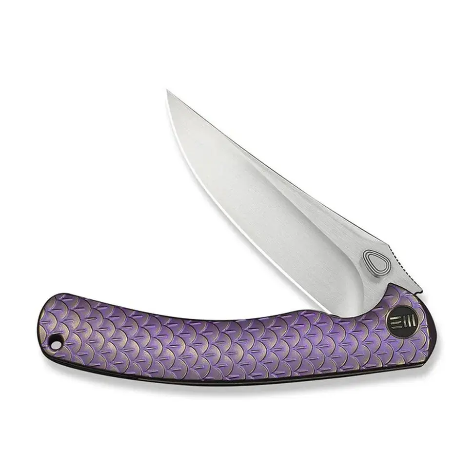 Ніж складаний туристичний Weknife Dracarys, (9.1 см) Böhler M390 / титан 6AL4V фіолетовий/золотий - фото 4