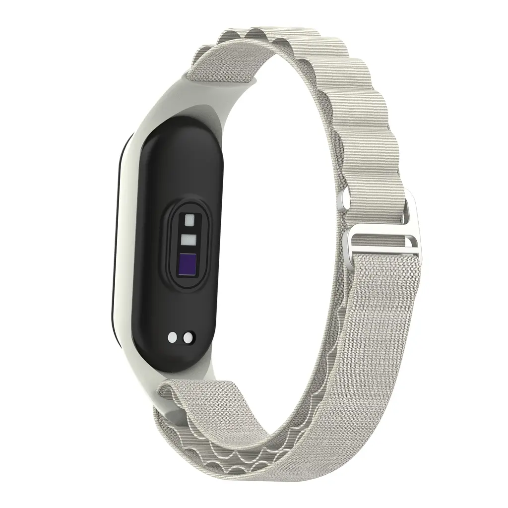 Ремінець для Xiaomi Mi Band 7/6/5/4, бежевий, AlpinaStyle Band, тканинний поліестеровий ремінець для фітнес браслета, дихаючий, для активного відпочинку та спорту, ArmorStandart (ARM64990) - фото 6