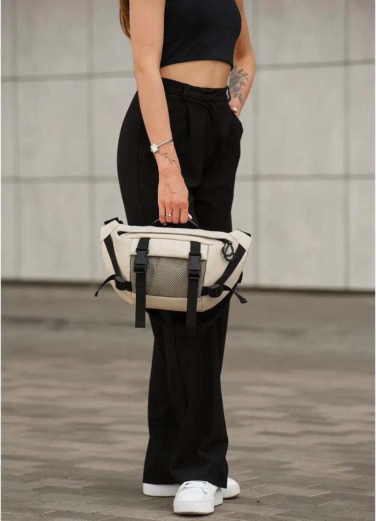 Жіноча сумка бананка Sambag Dynamicdart сіра 38 × 21 × 7 см (80411030) - фото 13