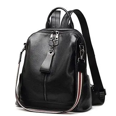 Шкіряний жіночий молодіжний рюкзак чорний на кожен день 94413 Tiding Bag - фото 11