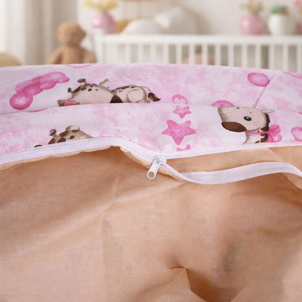 Простирадло MirSon бязь Tiny Giraffes pink 110x160 см (2200012572528) - фото 7