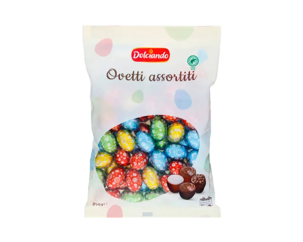 Цукерки шоколадні Dolciando Ovetti Assortiti 850 г.
