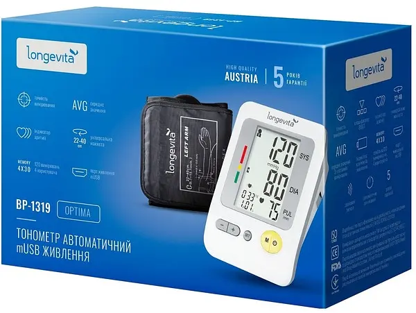 Автоматический тонометр Longevita ВР-1319 USB (BP-1319) - фото 4