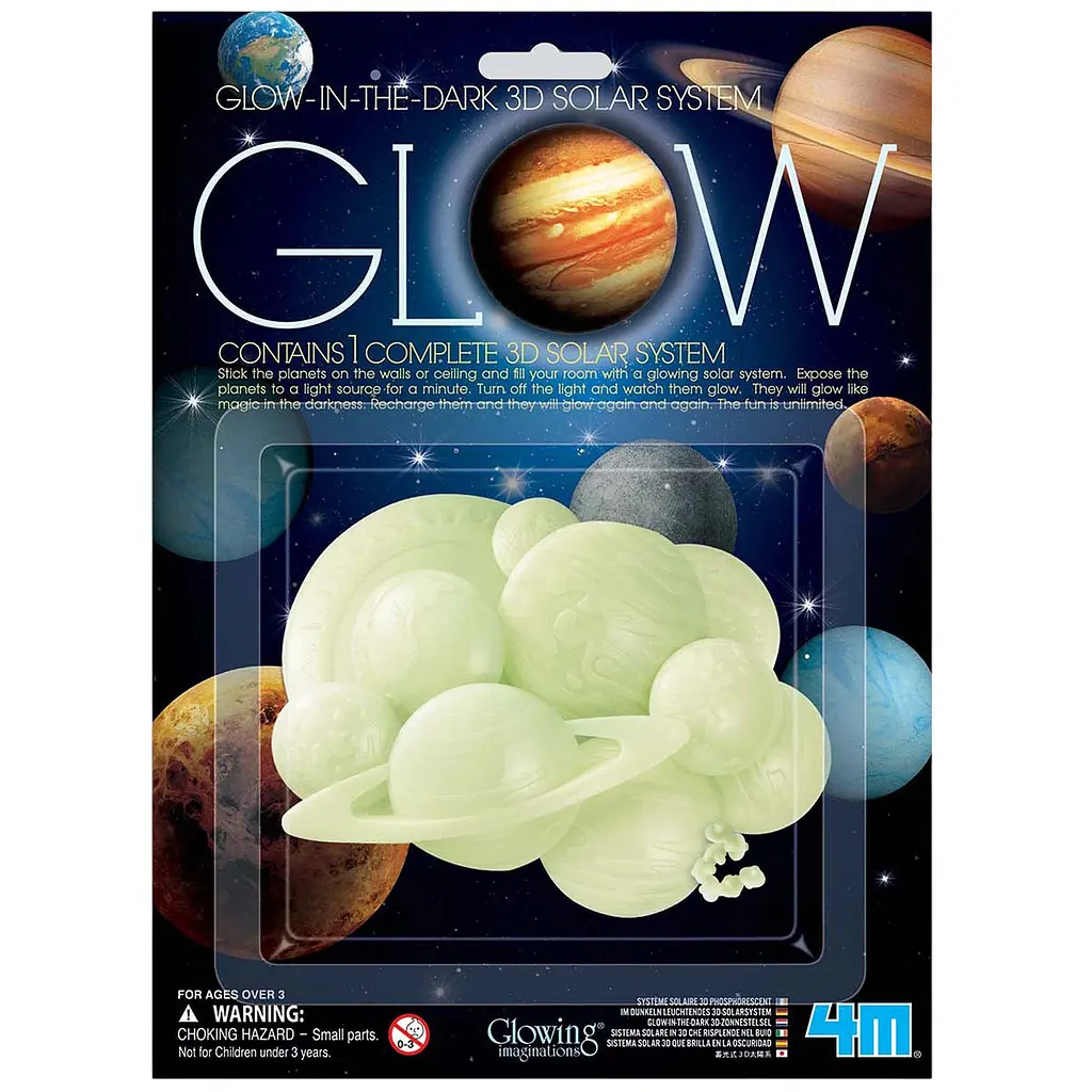 Набір сяючих 3D-наклейок 4M Glow Сонячна система (00-05423) - фото 1