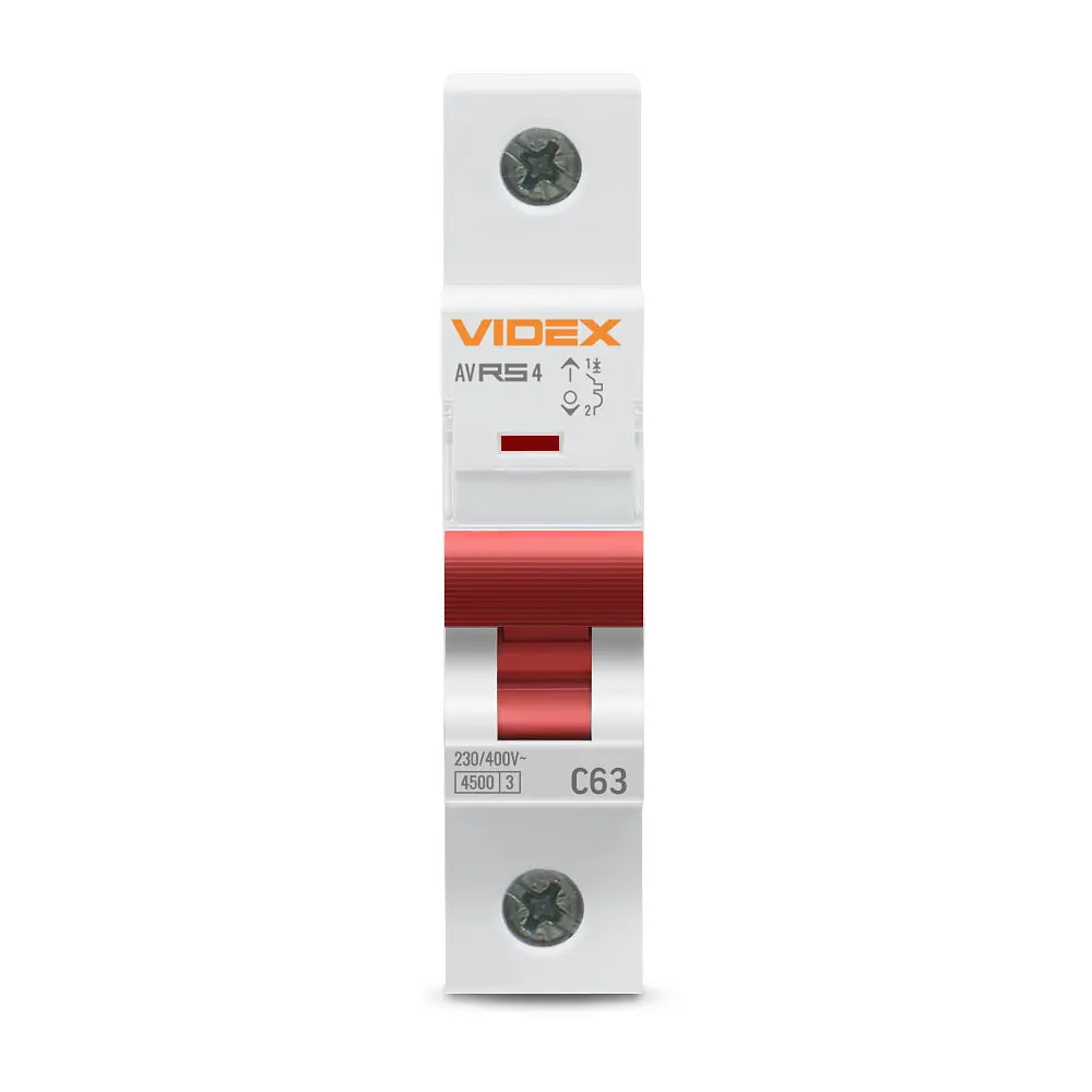 Автоматичний вимикач RS4 1п 63А С 4,5кА VIDEX RESIST VIDEX (26512-000) - фото 2