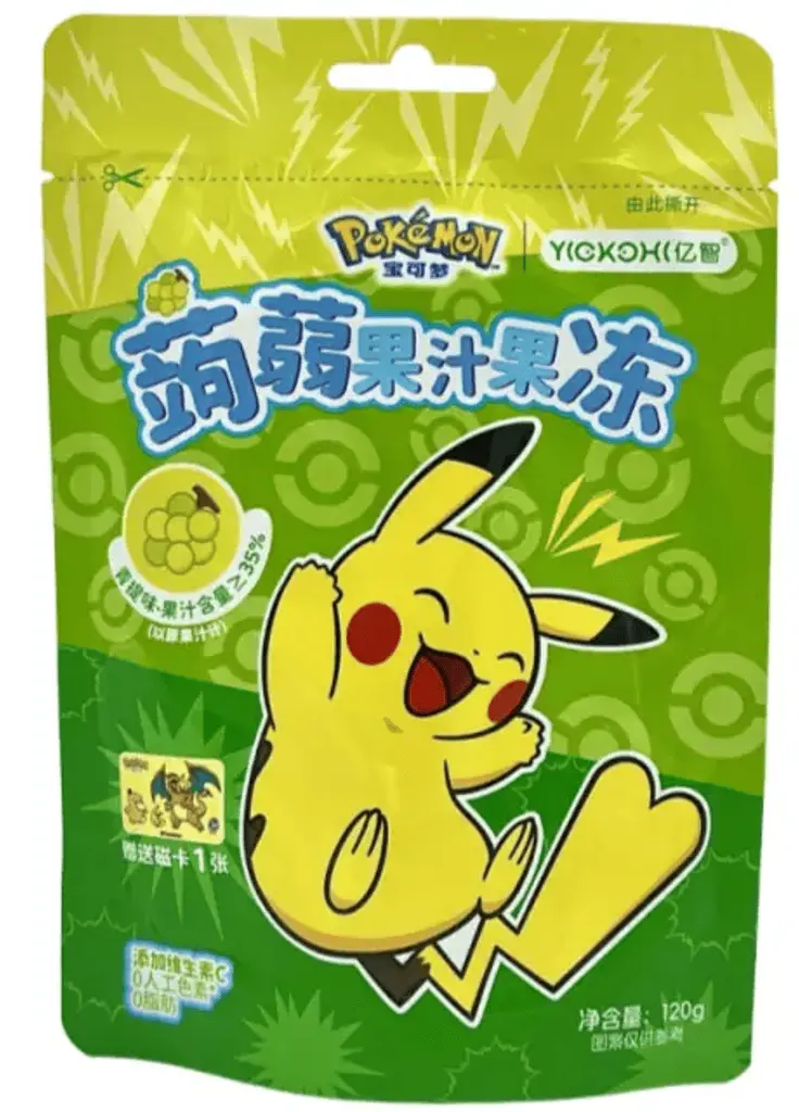 Желейні цукерки Pokemon Konjac Juice Jelly Green Grape Gummy 120г