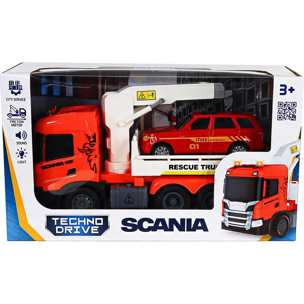 Автомобиль TechnoDrive Big Truck Эвакуатор Scania с машиной (6408KS) - фото 9