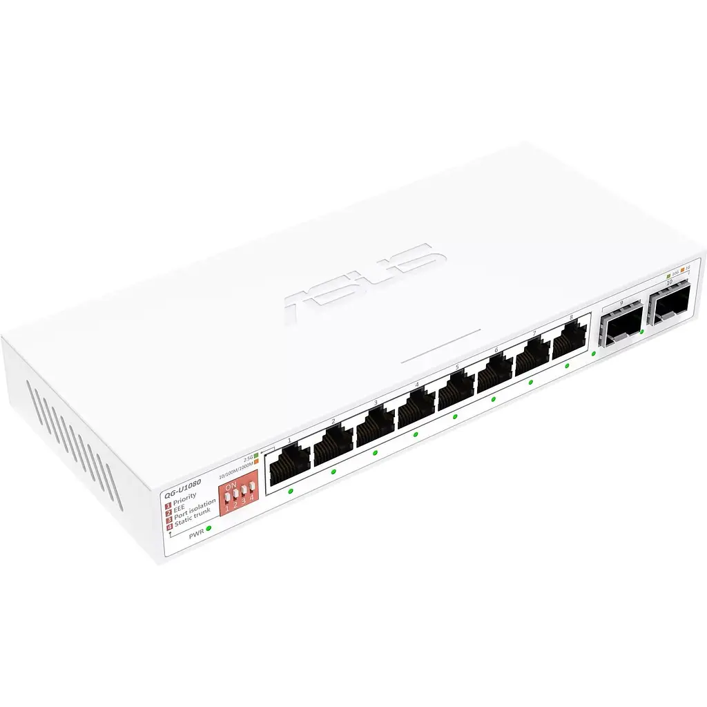 Комутатор Asus QG-U1080 8-Port 2.5G + 2-Port 10G SFP+ Unmanaged White (90IG0A00-MO3B00) - фото 2