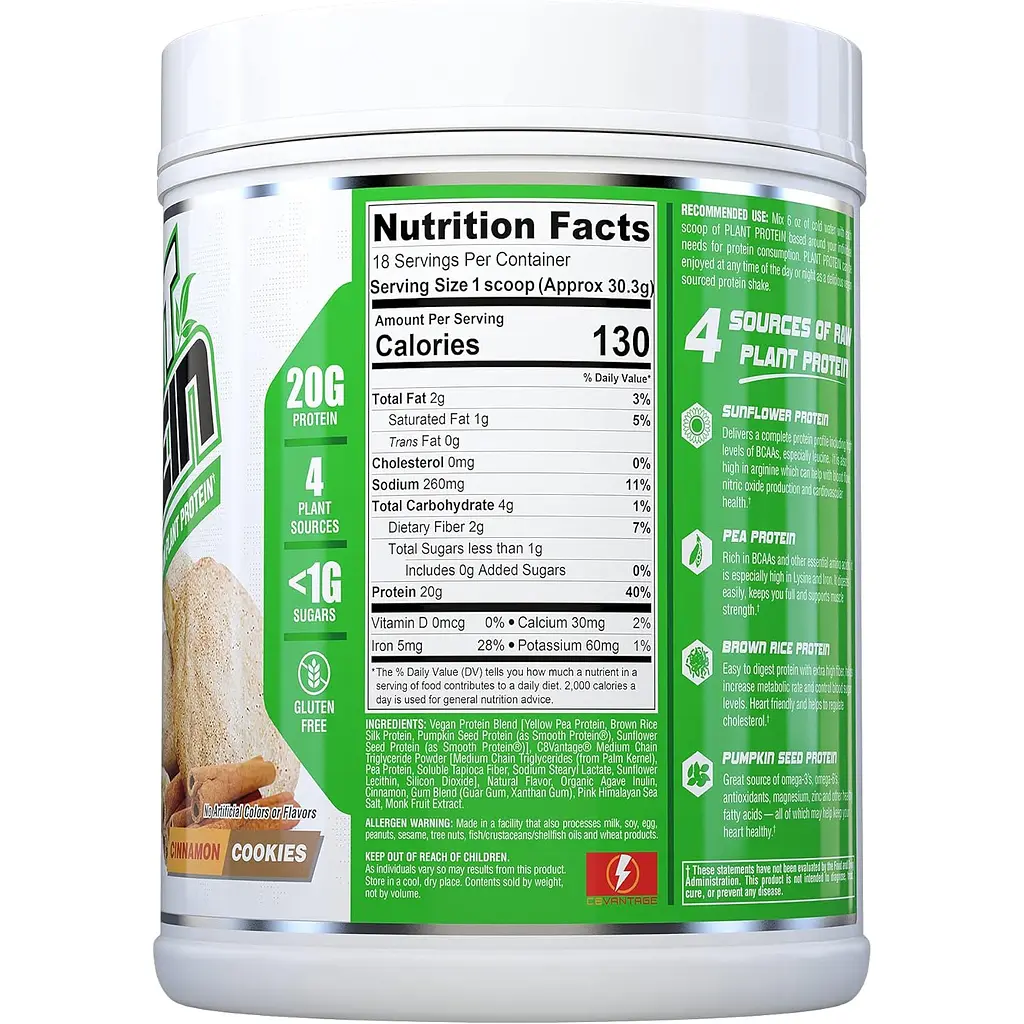 Протеїн рослинний Nutrex Research Plant Protein Cinnamon Cookies 567 г - фото 2