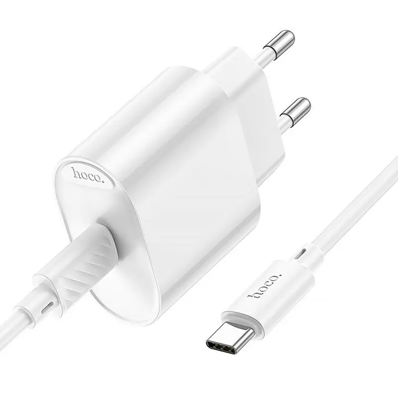 МЗП Hoco C109A Fighter PD20W (1USB-C) + кабель Type-C to Type-C White - фото 2