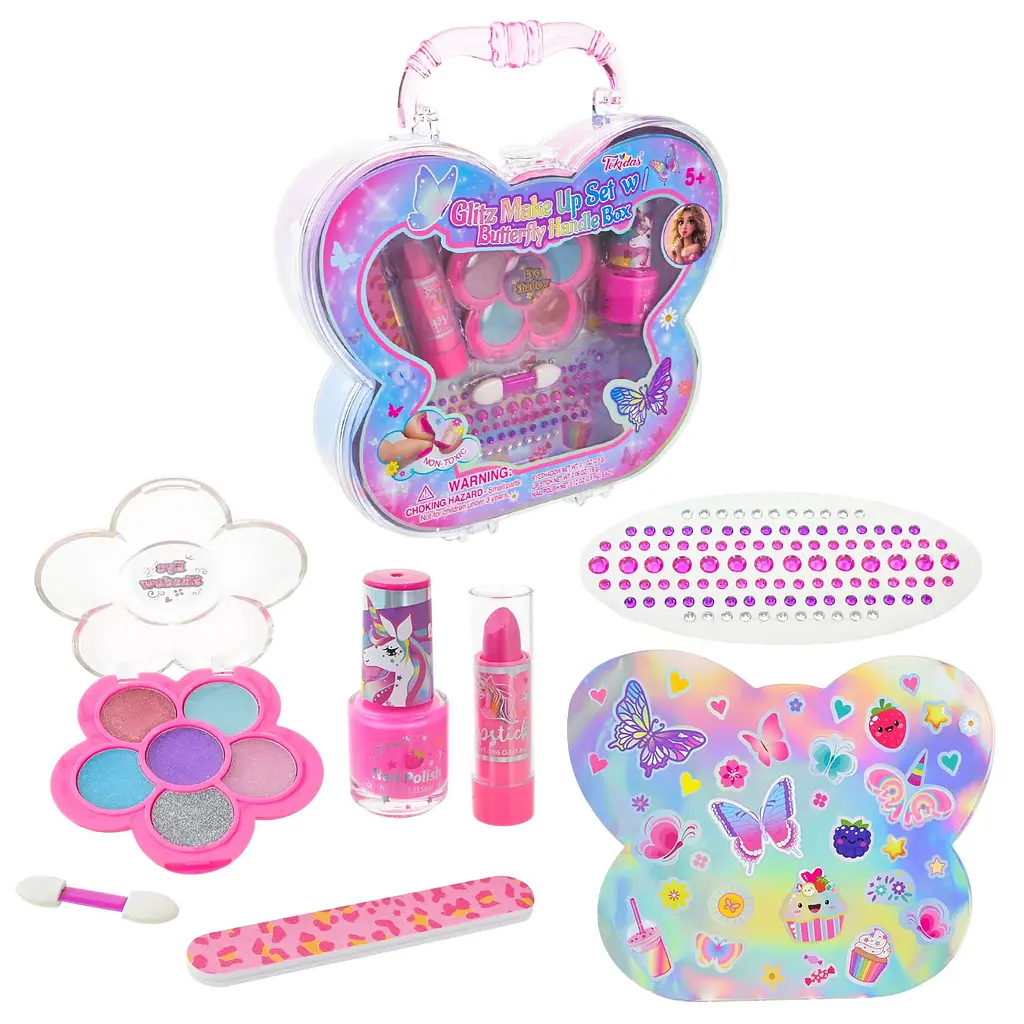 Ігровий набір дитячої косметики Butterfly Makeup Box у кейсі-метелику (T073)