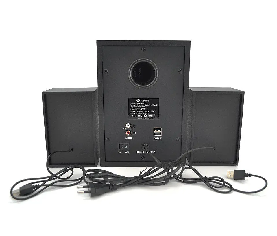 Комп'ютерні колонки Kisonli TM-9000A 2.1 Bluetooth 5W+2x3W з сабвуфером - фото 3