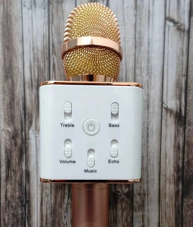 Портативний караоке мікрофон з підтримкою Bluetooth Q7 к7 2 динаміка бездротове dm karaoke ws 858 - фото 10