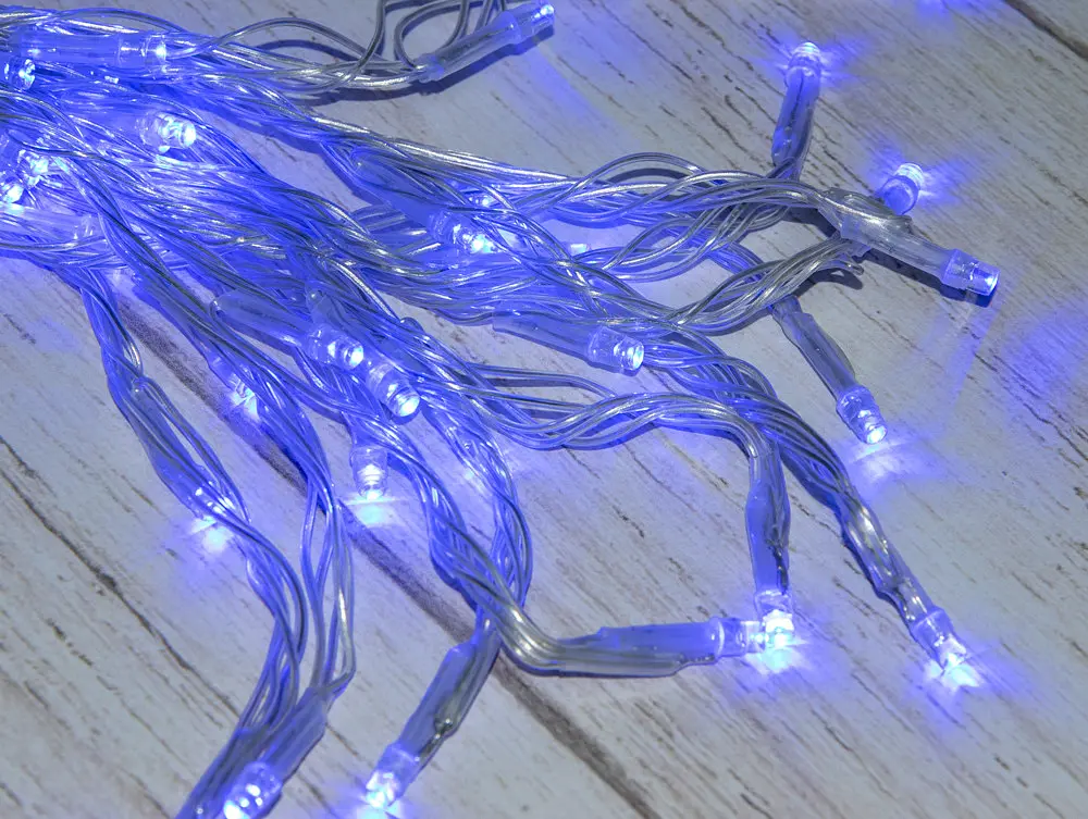 Светодиодная гирлянда-штора синяя B-3 3х1.9 м 336 Led новогодняя гирлянда водопад - фото 3
