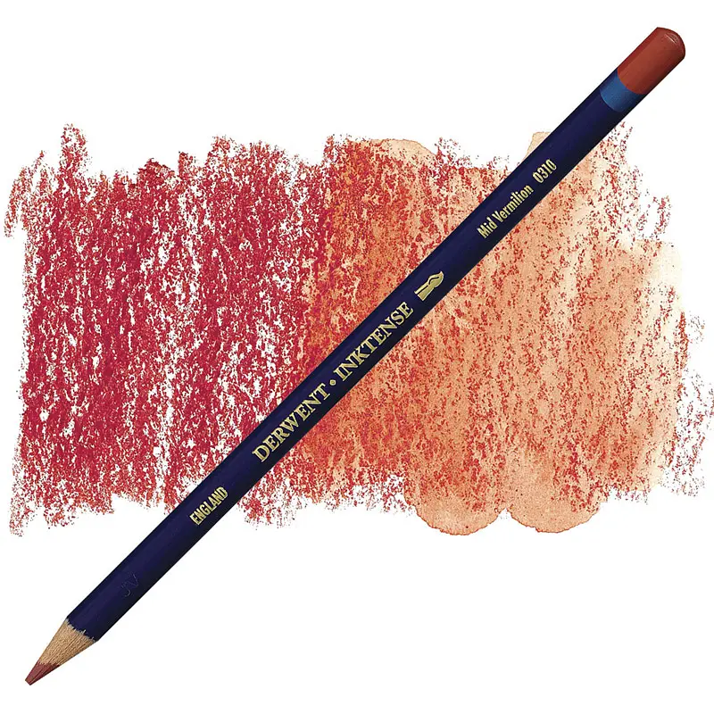 Олівець чорнильний Inktense (0310), Вермільйон (червоний) середній, Derwent