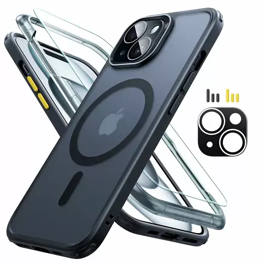 Чохол із захистом на камеру + захисне скло ESR Classic Pro Case (HaloLock) Set Frosted Black для iPhone 15 (1A7210103) - фото 3