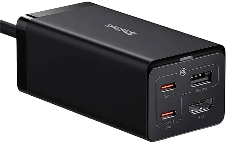 МЗП Baseus GaN5 Pro Desktop Fast Charger 1USB+2Type-C+HDXiaomi 67W with 1.5m Power Cord CCGP110201 Black - фото 3