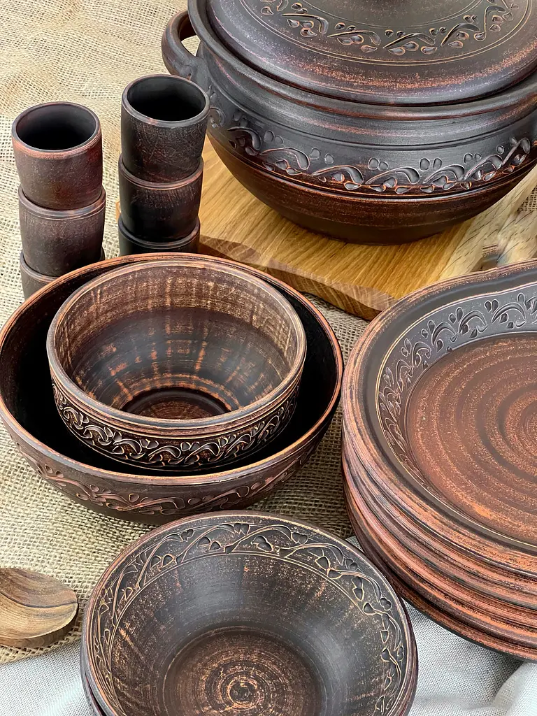Шашличний столовий сервіз керамічного (глиняного) посуду на 6 осіб - фото 4