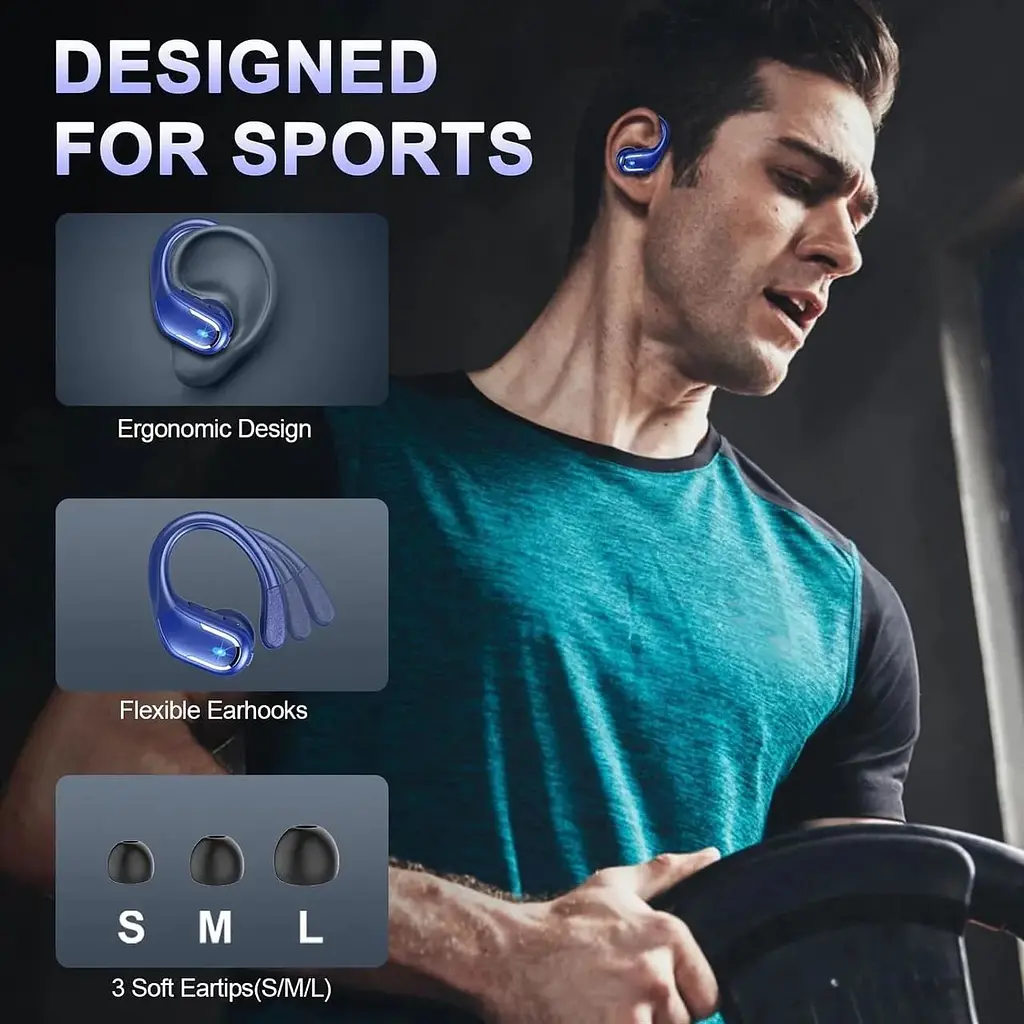 Бездротові навушники Bluetooth 5.3 з мікрофоном та шумозаглушенням CVC8.0 IP7 - фото 7