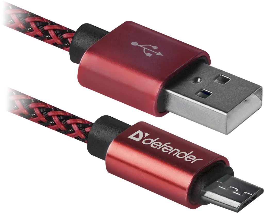 Кабель USB AM-micro BM, 1.0м, красный, 08-03T PRO Defender - фото 2
