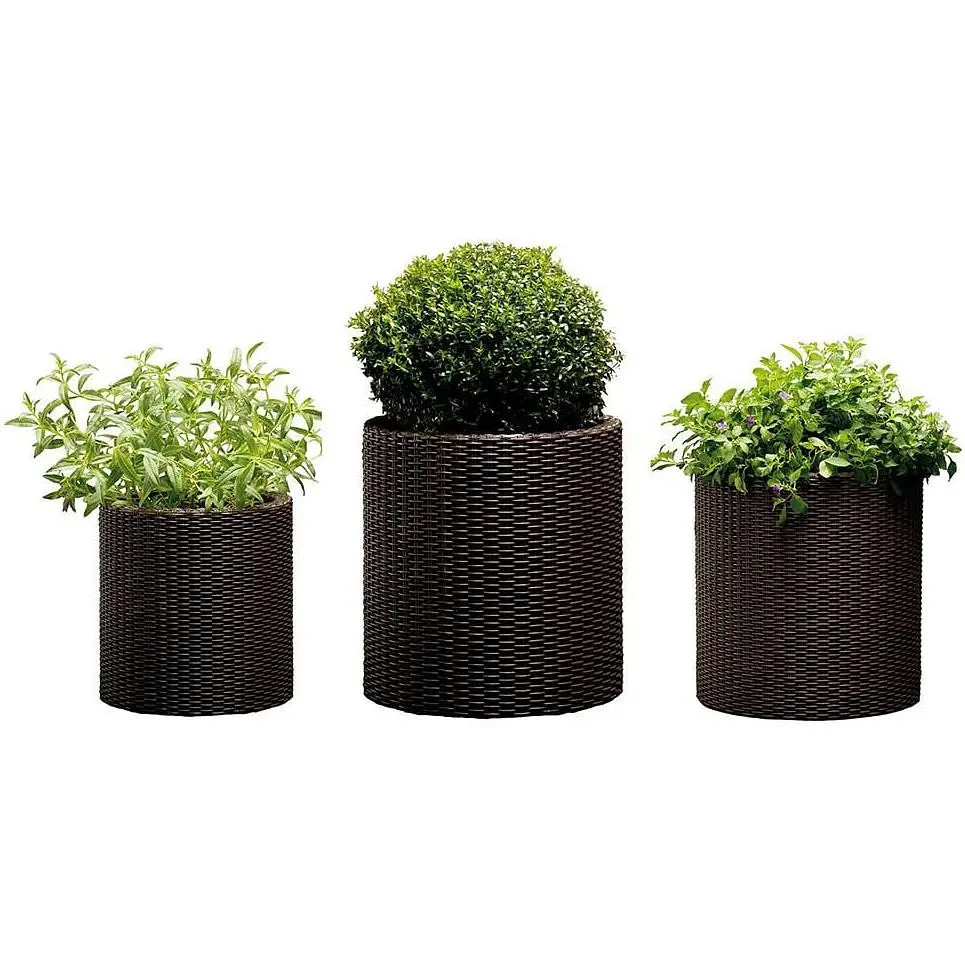 Цветочный горшок Keter M Cylinder Planter коричневый 18 л (17197934521_M) - фото 4