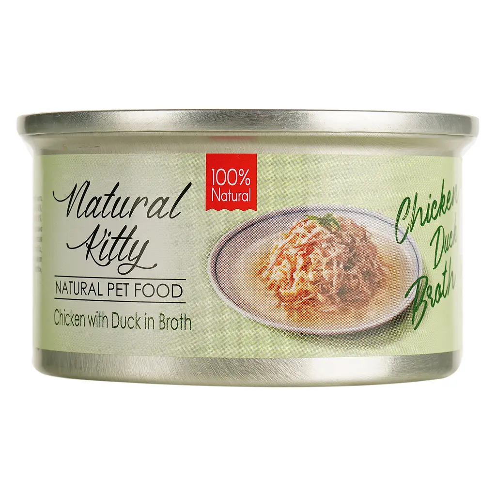 Вологий корм для котів Natural Kitty Broth Series у бульйоні з куркою та качкою 80 г - фото 2