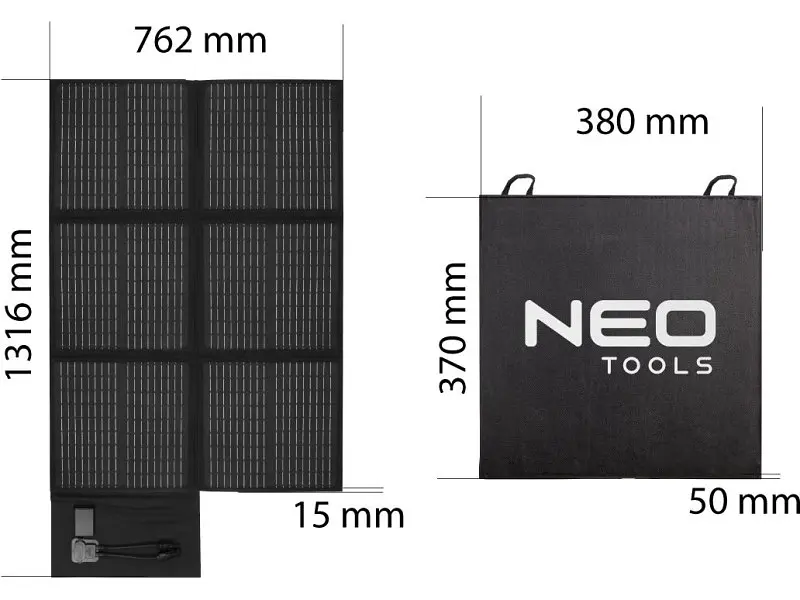 Зарядний пристрій на сонячній батареї Neo Tools 120W (90-141) - фото 6