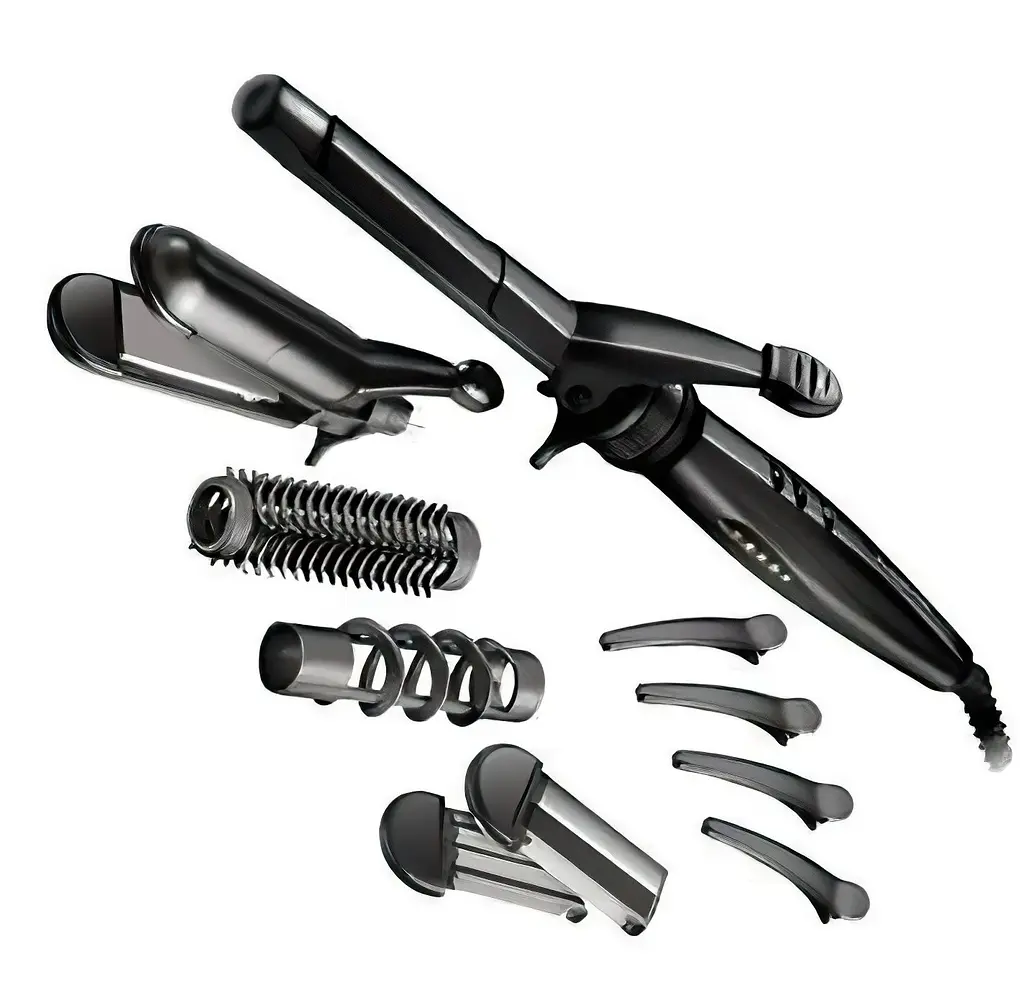 Мультистайлер Remington Multistyle, 25 Вт, температурних режимів 5, 110-190С, 5 насадок, кейс, аксесуари, кераміка, тефлон, чорний - фото 3