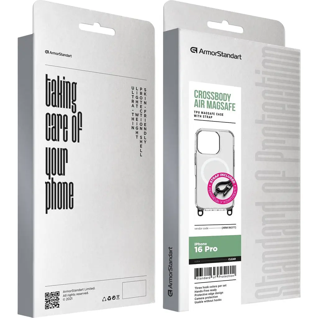 Чохол ArmorStandart Crossbody Air MagSafe Rope для Apple iPhone 16 Pro Clear (ARM86377) [169769] - фото 2