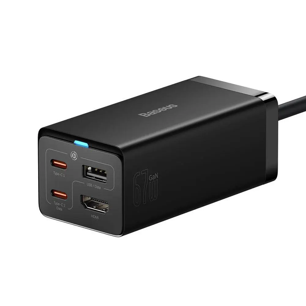 Адаптер мережевий зарядний пристрій Baseus GaN5 Pro 3 порти 140W CCGP110201 - фото 2