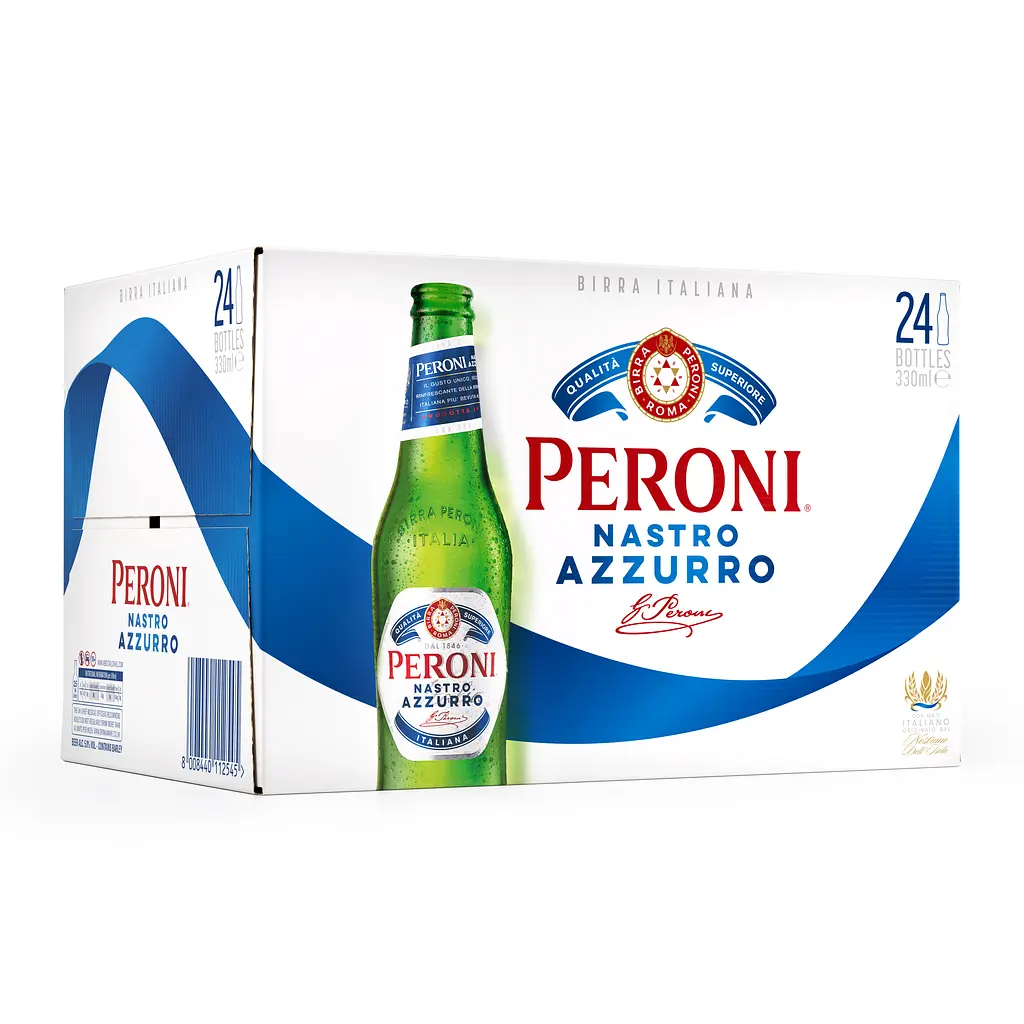 Упаковка пива Peroni Nastro Azzurro 5.1% 7.92 л (0.33 л x 24 шт.) - фото 2