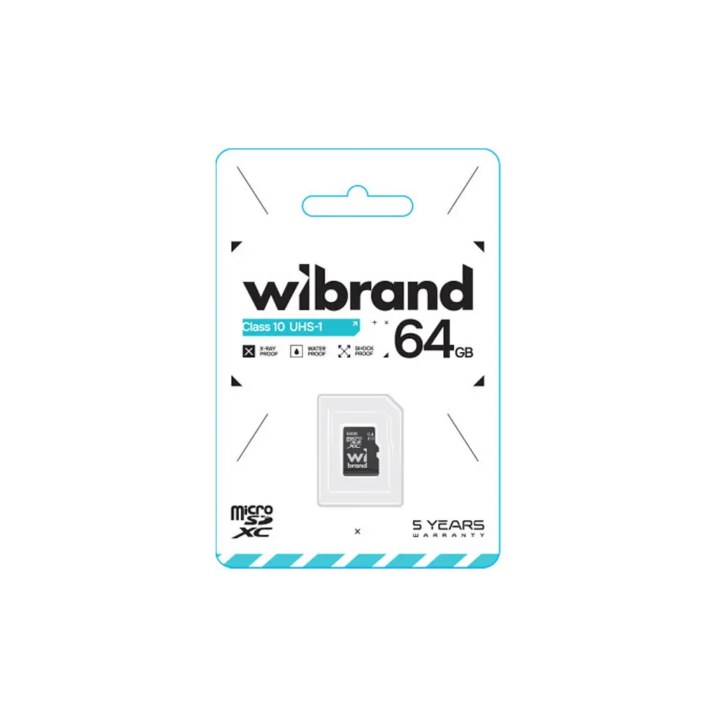Карта пам'яті Wibrand 64GB mictoSD class 10 UHS-I (WICDXU1/64GB) - фото 2
