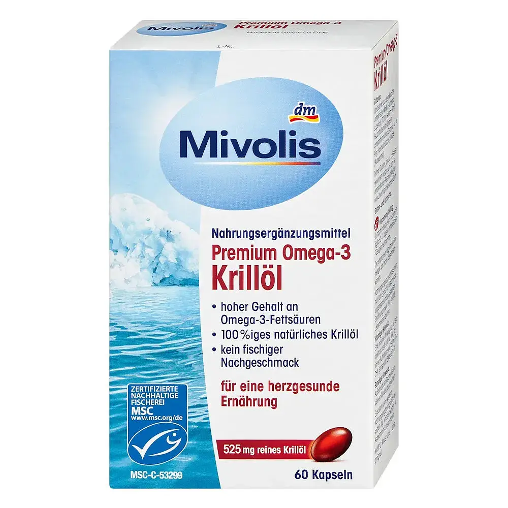 Омега-3 Олія кріля, капсули Mivolis 60 штук, 45 г
