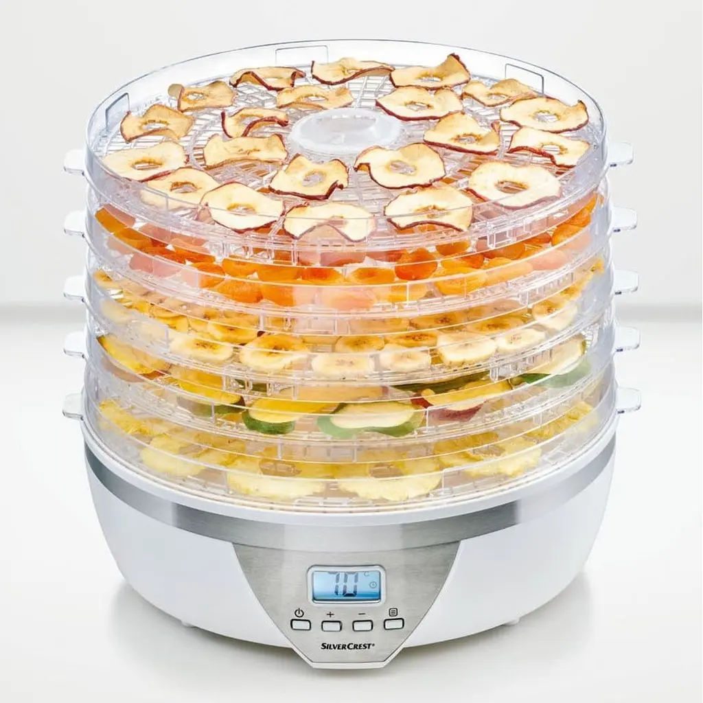 Дегидратор-сушилка для овощей и мяса SilverCrest SDA 350 A2 350 Вт до 70°С автоматическая 5 лотков - фото 6