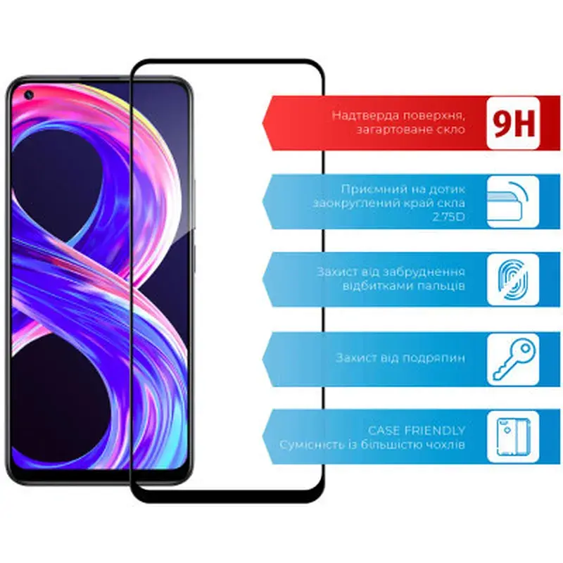 Скло захисне ACCLAB Full Glue Realme 8 Pro (1283126523212) - фото 3