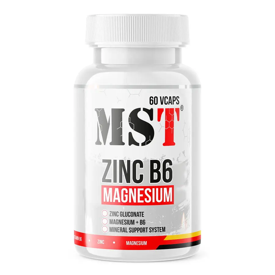 Стимулятор тестостерону Zinc B6 Magnesium, 60 вегакапсул MST fit0012783