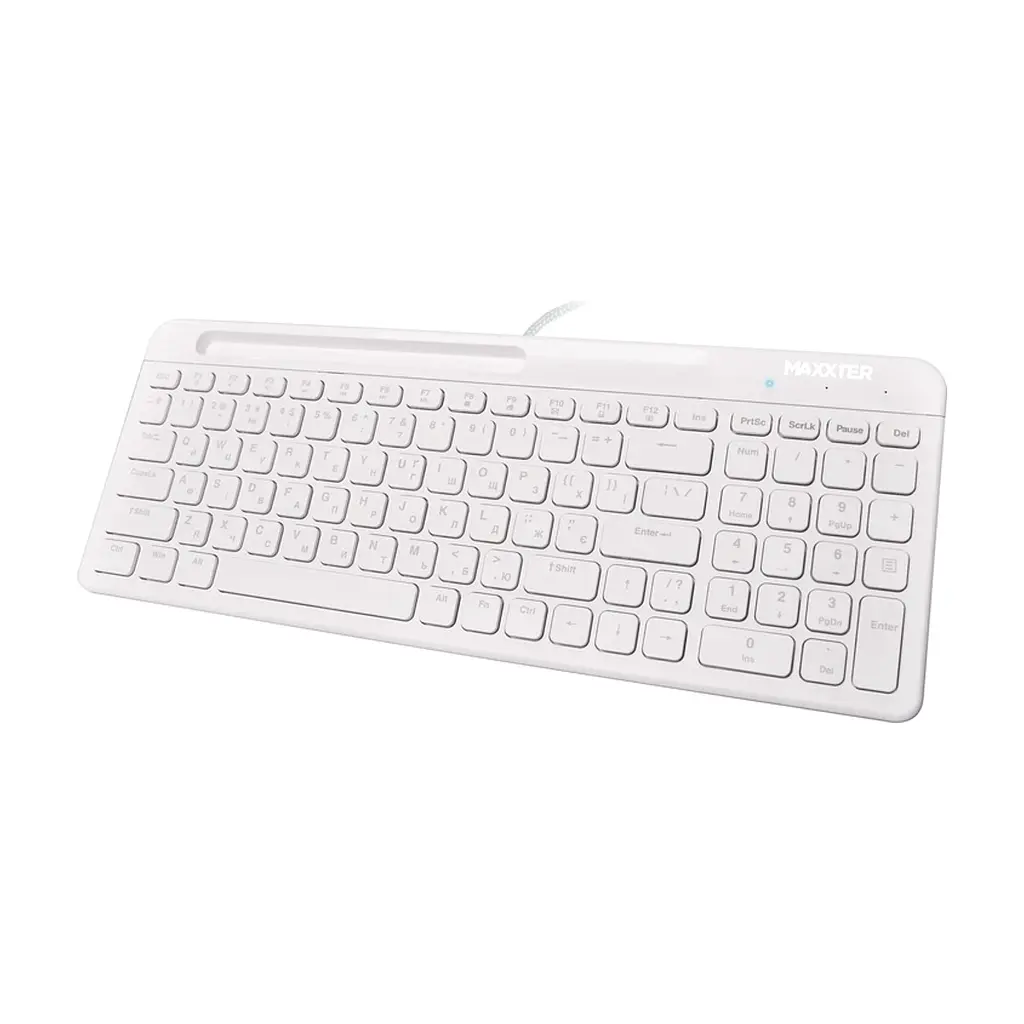 Клавіатура Maxxter KB-01W-UA USB White (KB-01W-UA) - фото 2
