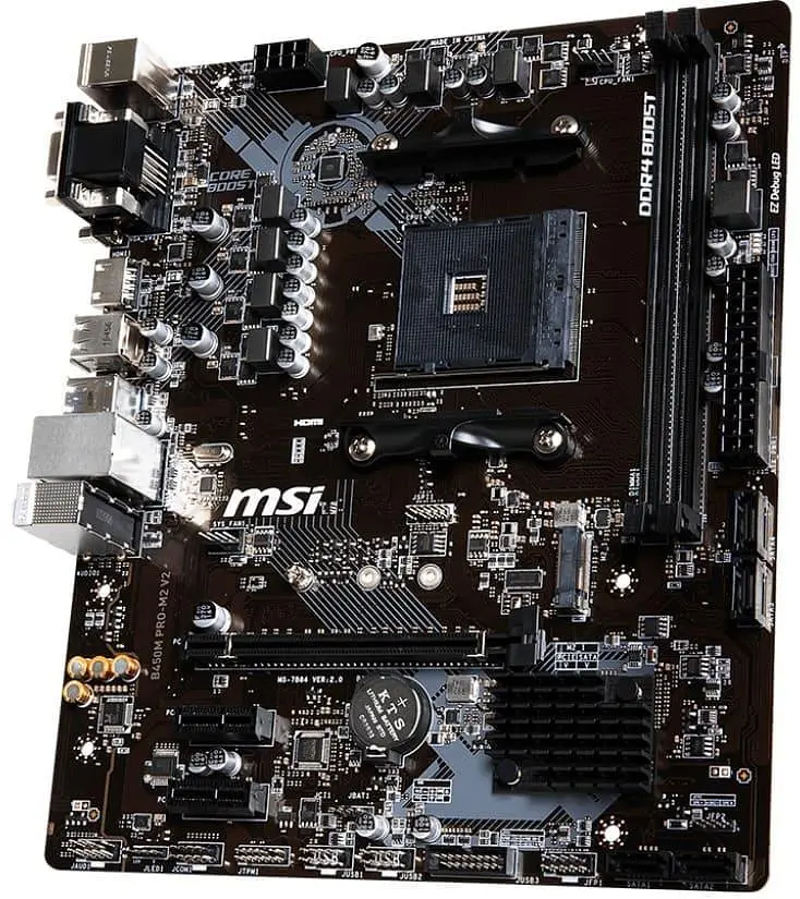 Материнская плата MSI B450M PRO-M2 V2 (B450M PRO-M2 V2) (sAM4, AMD B450, Micro-ATX) Б/у - фото 2