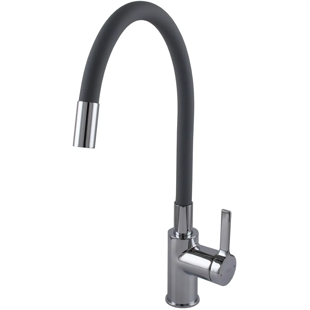 Змішувач кухонний TOPAZ MODERNO TMD-8853-H78A-GR поворотний латунний для миття посуду з гофрогусаком - фото 4